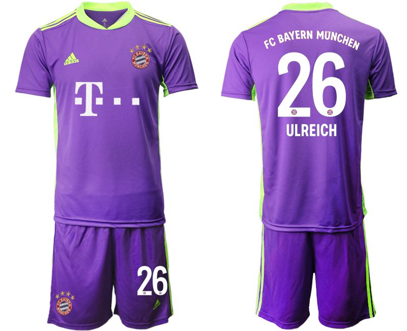 Men 2020-2021 club Bayern Munich purple goalkeeper #26 Soccer Jerseys